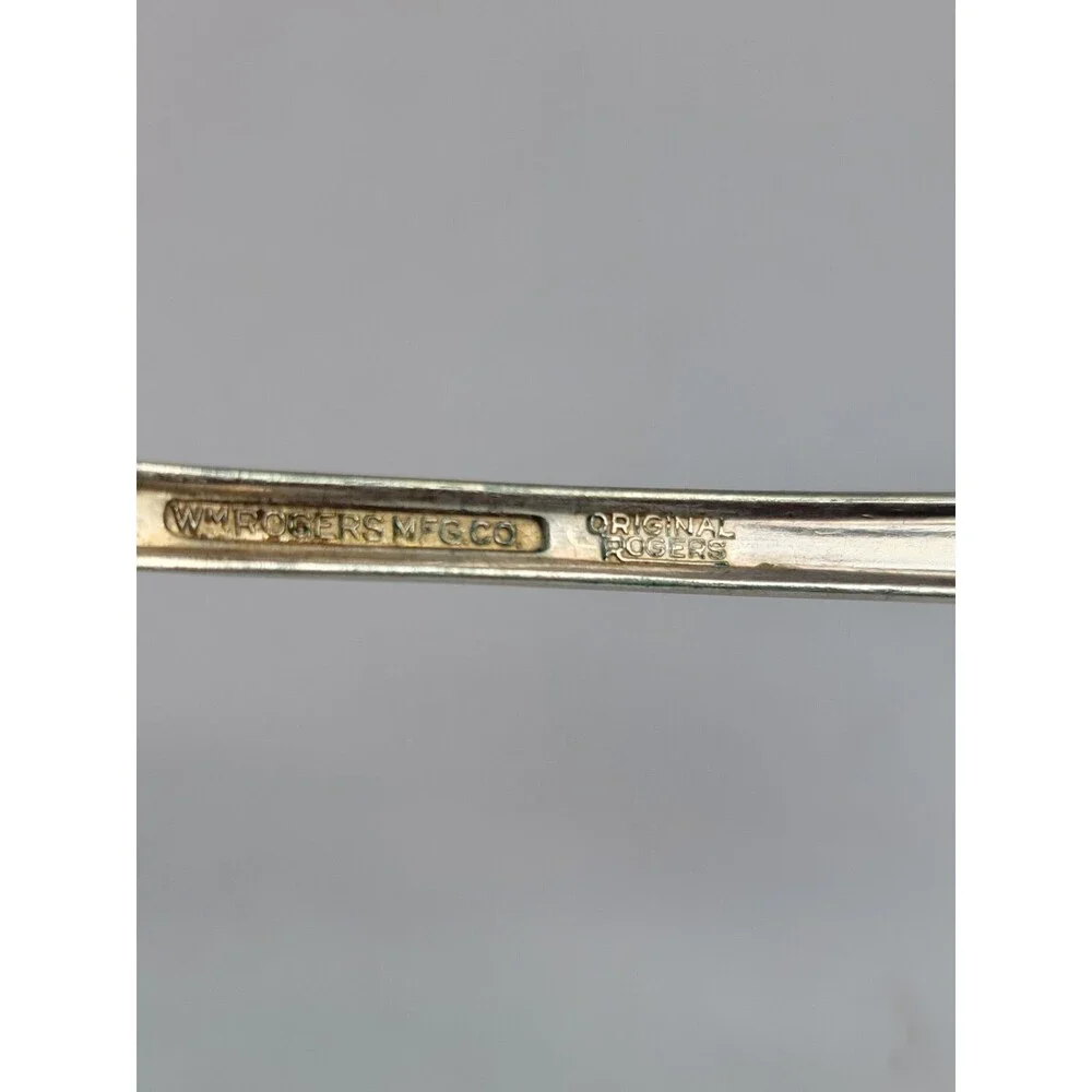 Vintage Wm Rogers Mfg Co Original Rogers Silverplate Serving Spoon Floral